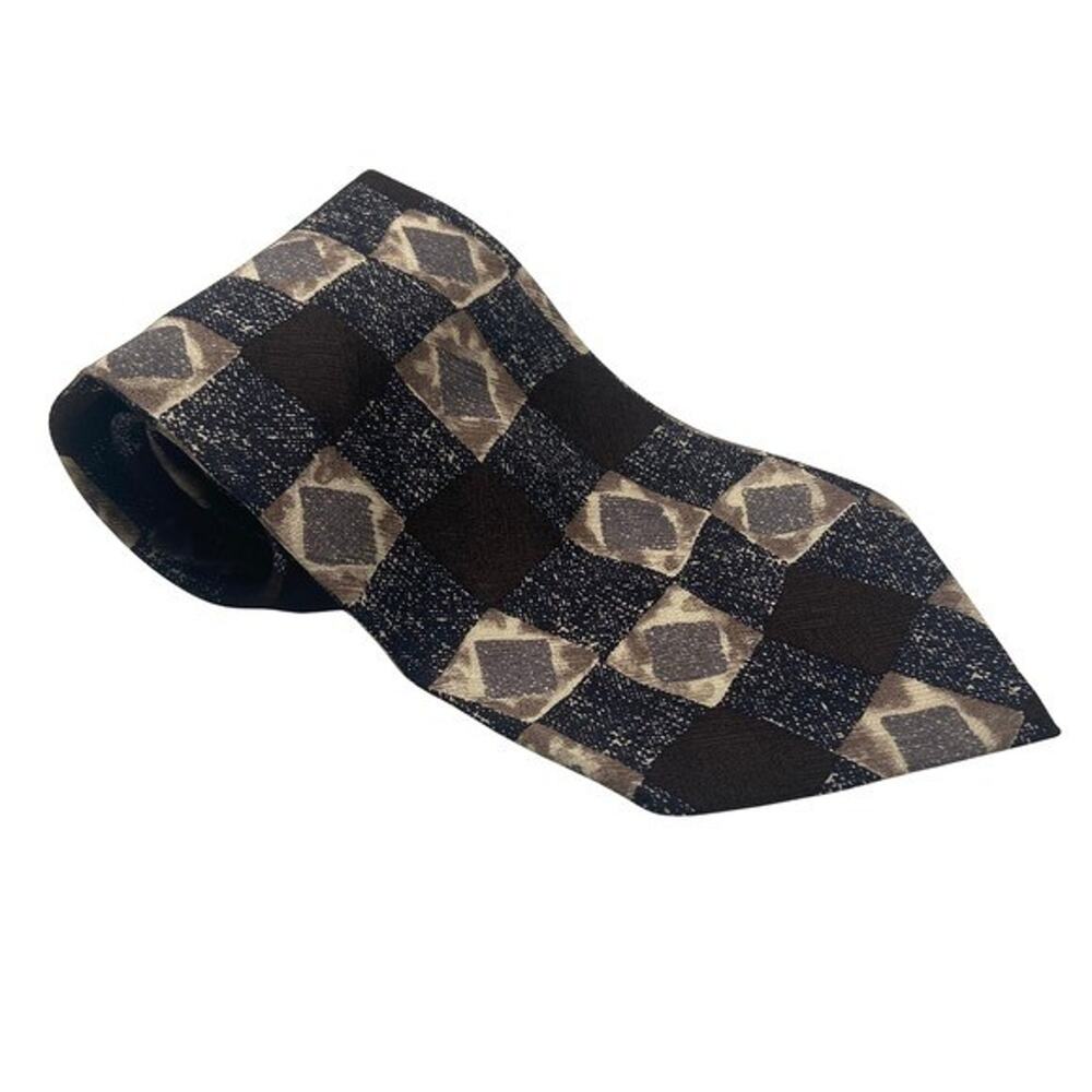 Bachrach Italian Silk Necktie Hand Crafted in Canada Patterned